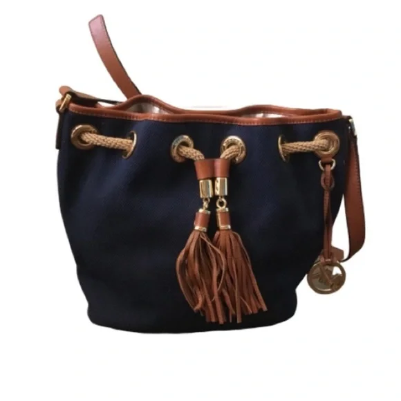 Michael Michael Kors Marina Navy Canvas Bag - Picture 1 of 8